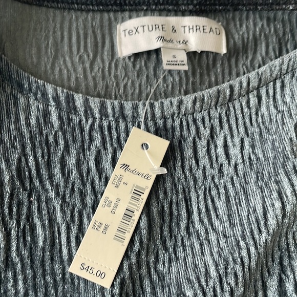 Madewell texture and thread blue/green velvet top with tags - Picture 3 of 3